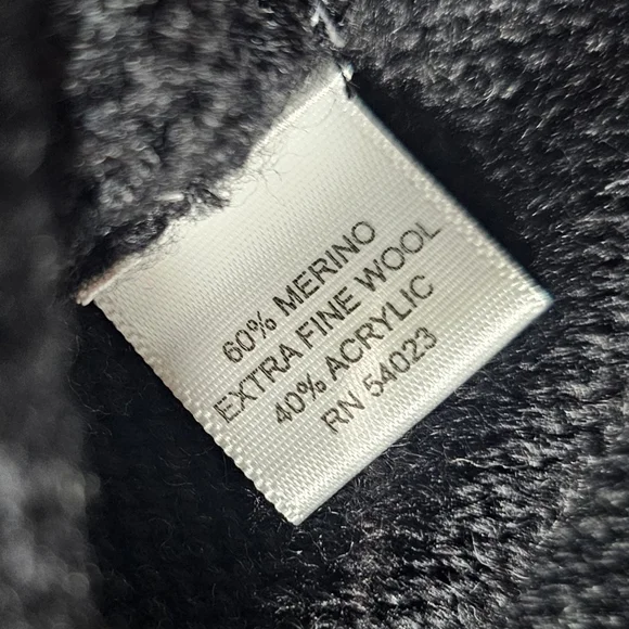 Banana Republic Extra Fine Merino Wool Black Textured Knit Front Zip Cardigan-M - Picture 5 of 8